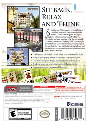 Solitaire & Mahjong box cover back